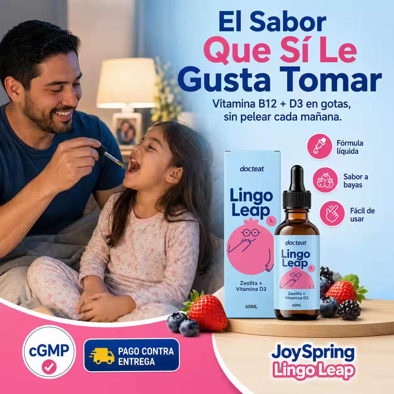Lingo Leap – Gotas Multivitamínicas para Niños B12 + D3